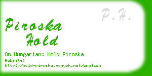 piroska hold business card